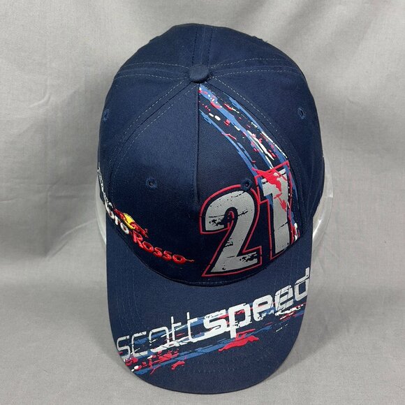 Scott Speed Strapback Hat Blue Red Bull Racing NASCAR Motorsports Formula 1 Mens - Picture 7 of 15